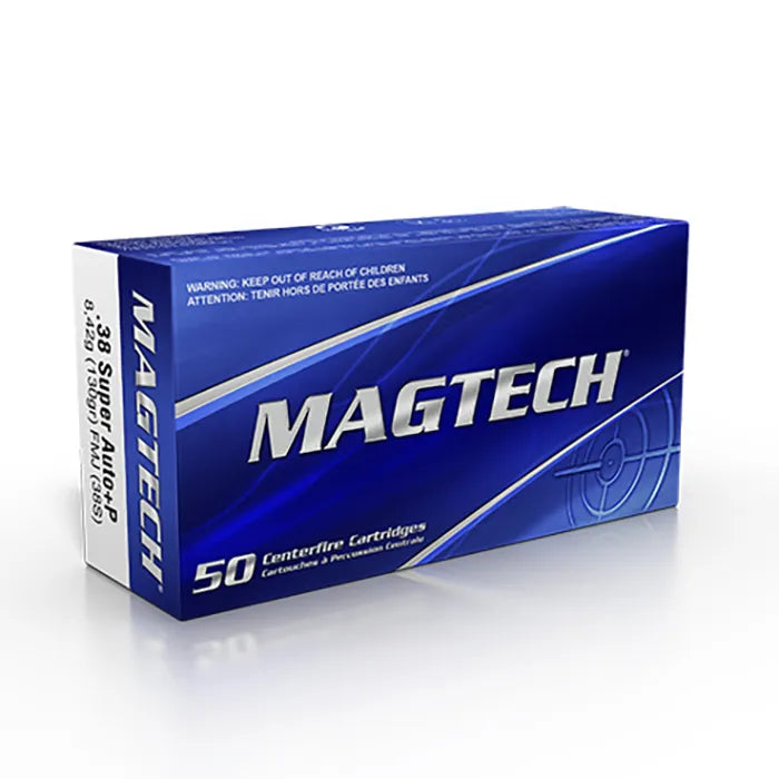 Magtech 38 Super Auto+P 130GR FMJ - 50 bullets per Pack image 0