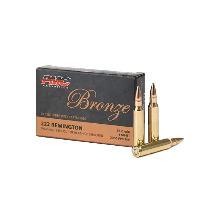 PMC .223 Remington 55 Grain FMJ-BT Bronze Line - 20 Bullet per Pack image 0