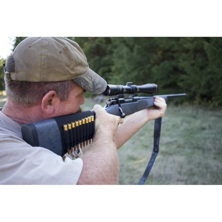 GrovTec Buttstock Cartridge Shell Holder for Rifle Open Style – 9 Loops image 1