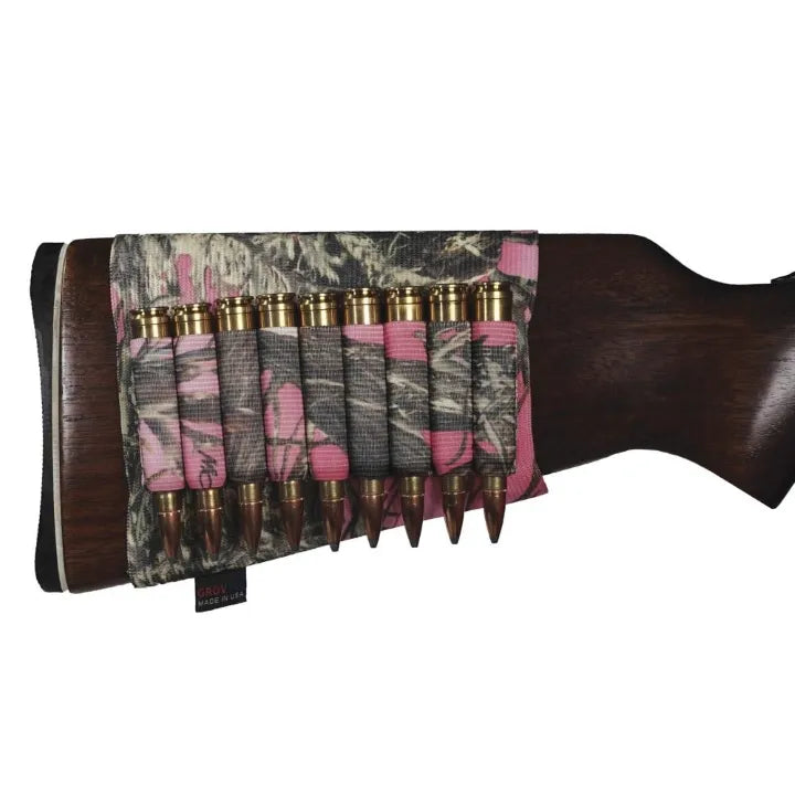 GrovTec Buttstock Cartridge Shell Holder Rifle Open Style (TrueTimber Pink Camo) image 0