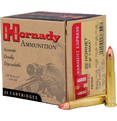 Hornady 22 Hornet 35 grain V-Max Varmint Express Ammo 25 rd image 0